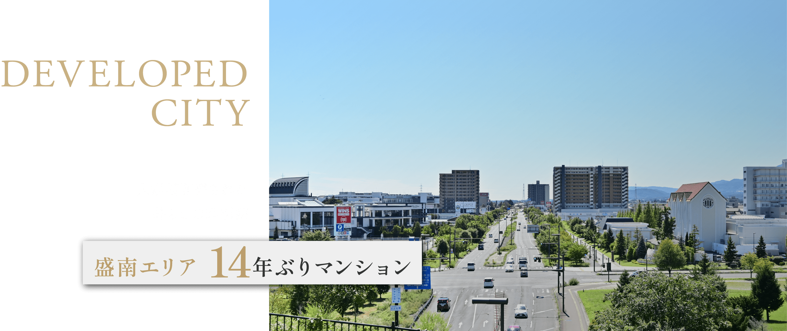 DEVELOPED CITY
大規模開発された暮らしの理想郷
盛南エリア 14年ぶりマンション