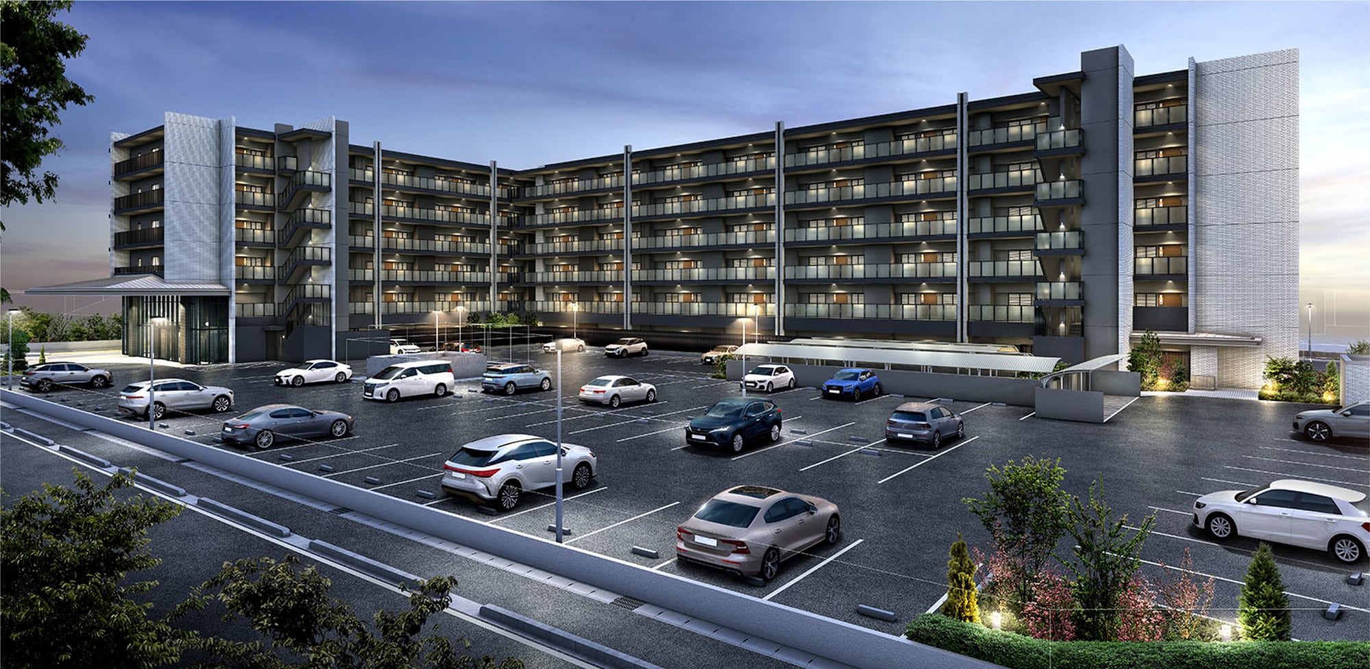 外観・駐車場完成予想図