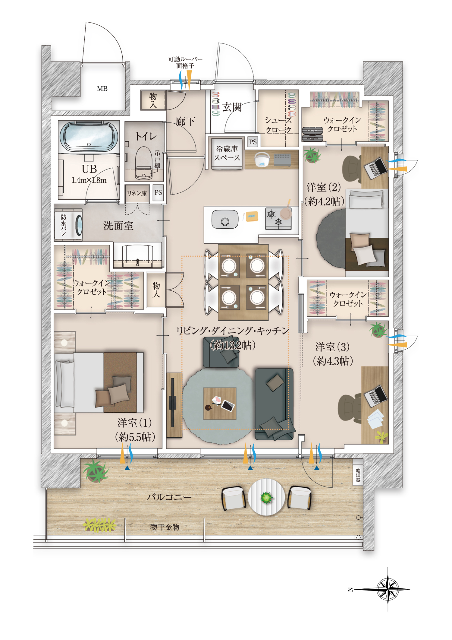 B type 家具配置イメージ