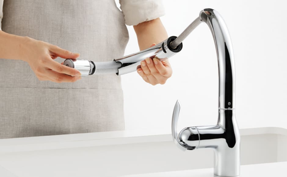 浄水器付グースネック水栓