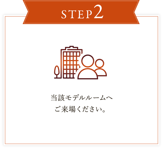 STEP2当該モデルルームへご来場ください。