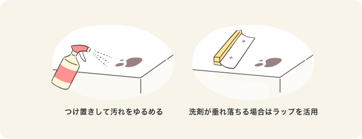 汚れを落とすには、洗剤の使い方、洗い方が重要